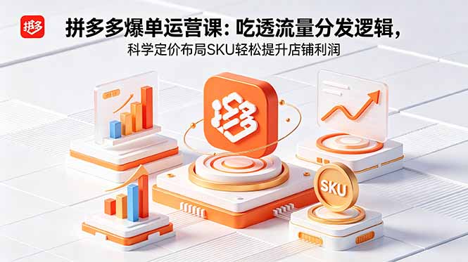拼多多爆单运营实战课：吃透流量分发逻辑，科学定价布局SKU轻松提升店铺利润-hl998