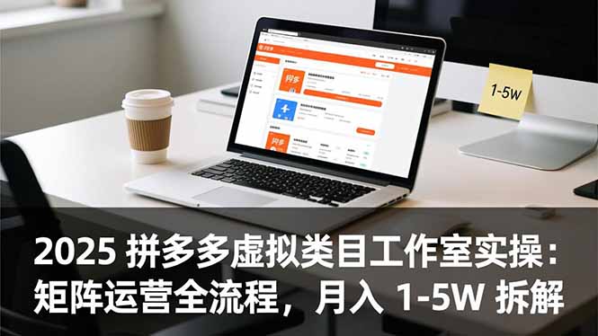 2025 拼多多虚拟类目工作室实操：矩阵运营全流程，月入 1-5W 拆解-hl998