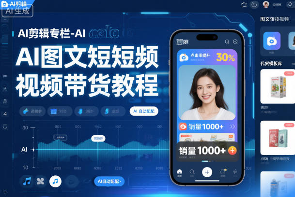 AI剪辑专栏-AI图文短视频带货教程-hl998