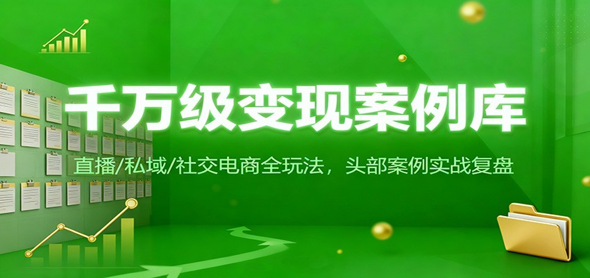 千万级变现案例库：直播/私域/社交电商全玩法，200+头部案例实战复盘-hl998