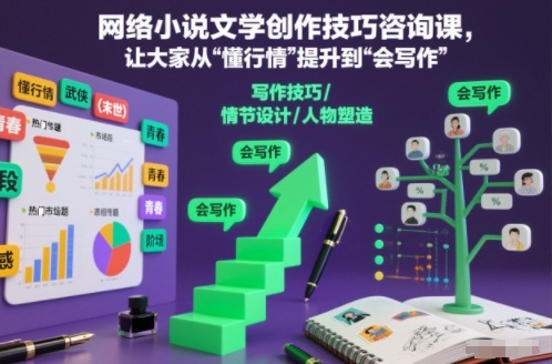 网络小说文学创作技巧咨询课，让大家从“懂行情”提升到”会写作”的高度-hl998