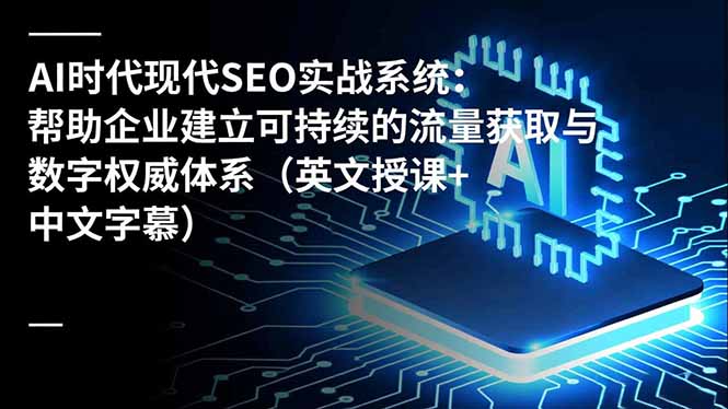 AI时代现代SEO实战系统：帮助企业建立可持续的流量获取与数字权威体系(英文授课+中文字幕-hl998