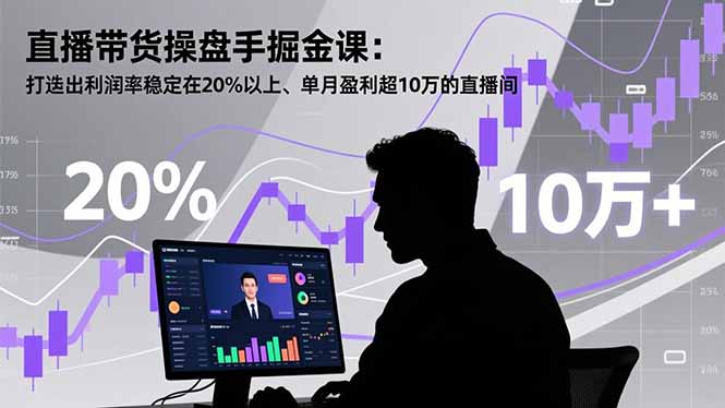 直播带货操盘手掘金课：打造出利润率稳定在20%以上、单月盈利超10万的直播间-hl998