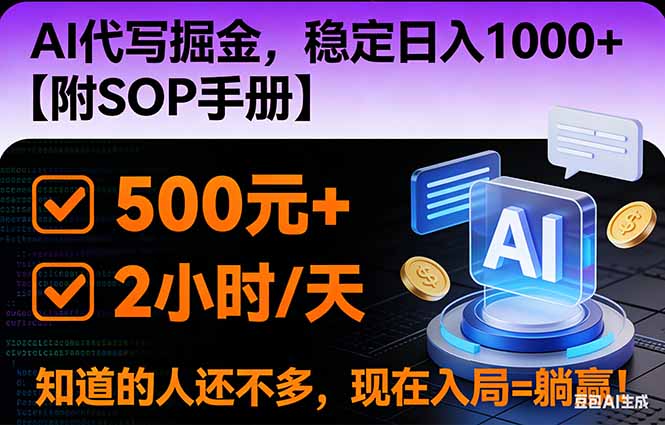 2026风口项目,AI代写掘金，稳定日入1000+，掌握核心技能【附SOP手册】-hl998