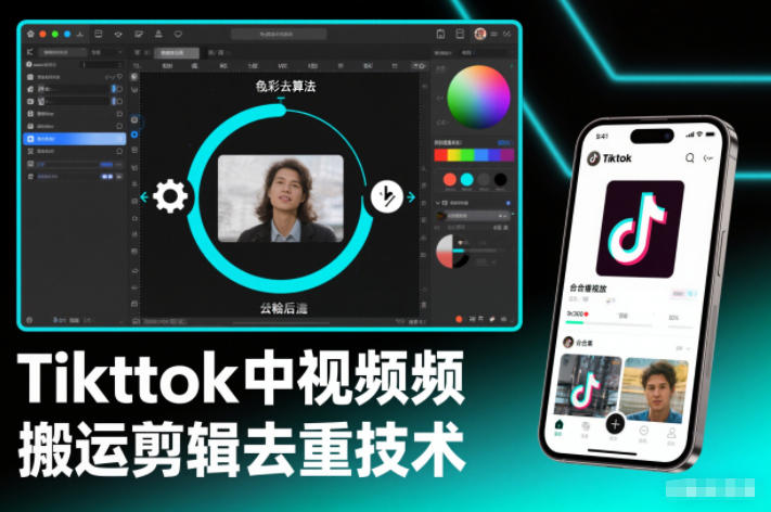 Tiktok中视频纯搬运剪辑去重技术，外来技术，自行测试-hl998