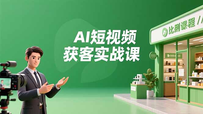 AI短视频获客实战课，数字人创作、实体行业应用、精准引流，30天获取客源月入6万+-hl998