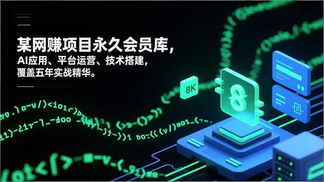网赚项目永久会员库，AI应用、平台运营、技术搭建，覆盖五年实战精华-hl998