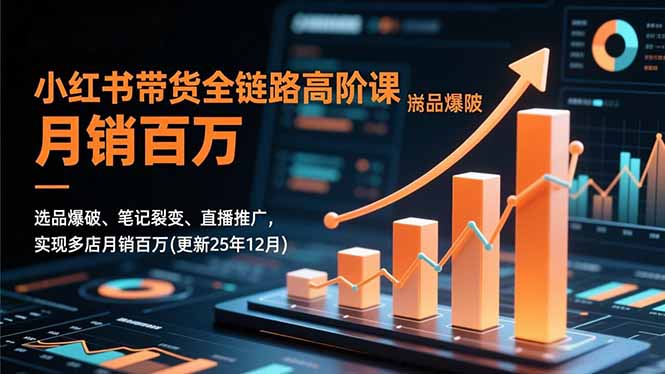 小红书带货全链路高阶课，选品爆破、笔记裂变、直播推广，实现多店月销百万(更新25年12月-hl998