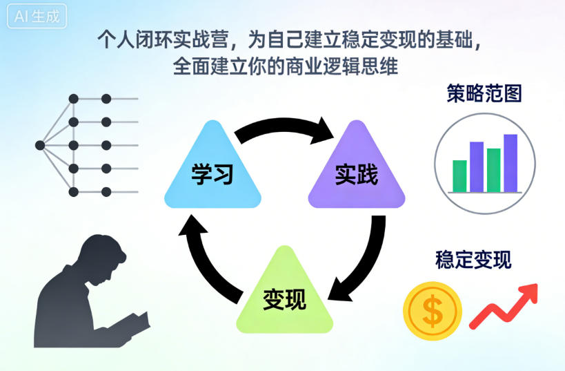 个人闭环实战营，为自己建立稳定变现的基础，全面建立你的商业逻辑思维-hl998