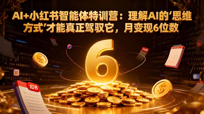 AI+小红书智能体特训营2.0-更新：理解AI的思维方式才能真正驾驭它，月变现6位数-hl998