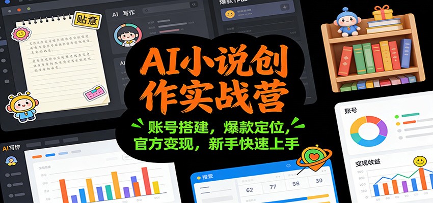 AI小说创作实战营：账号搭建，爆款定位，官方变现，新手快速上手-hl998