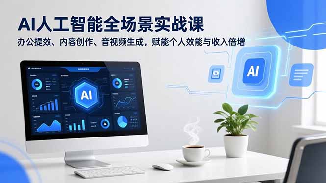 AI人工智能全场景实战课，办公提效、内容创作、音视频生成，赋能个人效能与收入倍增-hl998