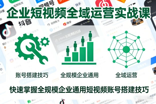 企业短视频全域运营实战课，快速掌握全规模企业通用短视频账号搭建技巧-hl998