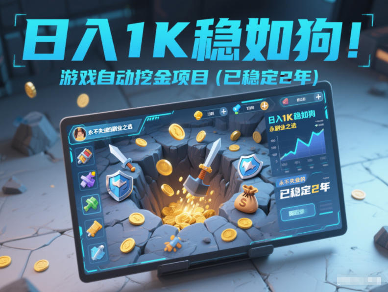 日入1K稳如狗！游戏自动挖金项目(已稳定2年)，永不失业的副业之选【揭秘】-hl998