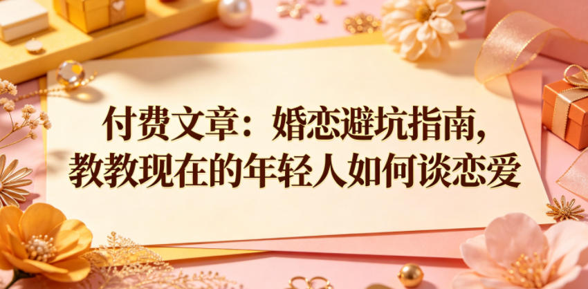 付费文章：婚恋避坑指南，教教现在的年轻人如何谈恋爱-hl998