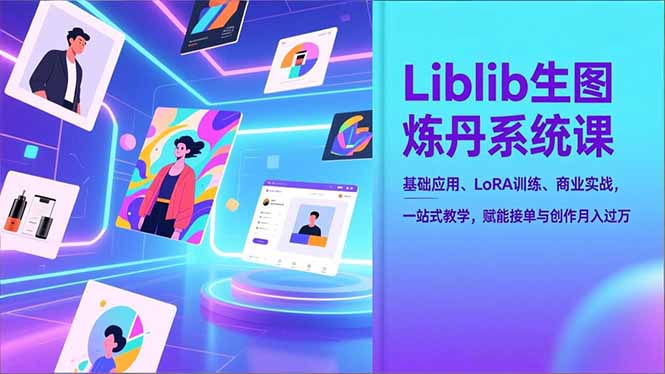 Liblib生图炼丹系统课，基础应用、LoRA训练、商业实战，一站式教学，赋能接单与创作月入过万-hl998