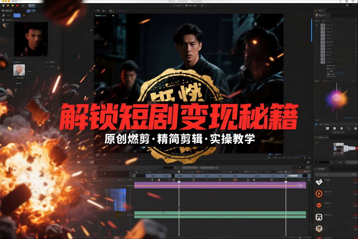 短剧拉新之原创燃剪精简剪辑实操课，解锁短剧变现秘籍-hl998