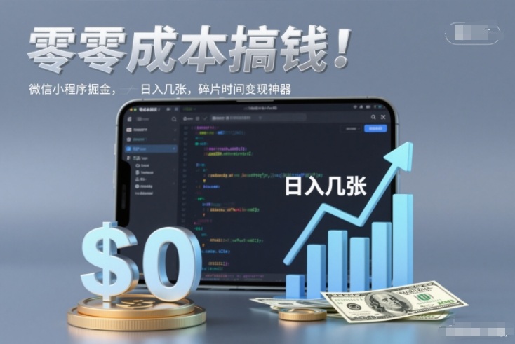 零成本搞钱，微信小程序掘金，简单易操作，日入几张，碎片时间变现神器【揭秘】-hl998