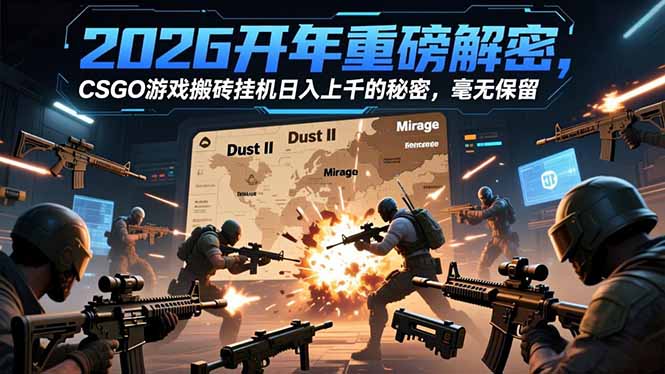 2026开年重磅解密，CSGO游戏搬砖挂机日入上千的秘密，毫无保留-hl998