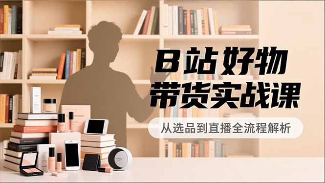 B站好物带货实战课，账号定位、选品拍摄、运营变现，全流程教学，实现UP主月入过万-hl998
