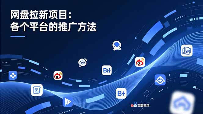 网盘拉新项目：各个平台的推广方法，公众号、截留玩法，微博，B站，百度智能体-hl998
