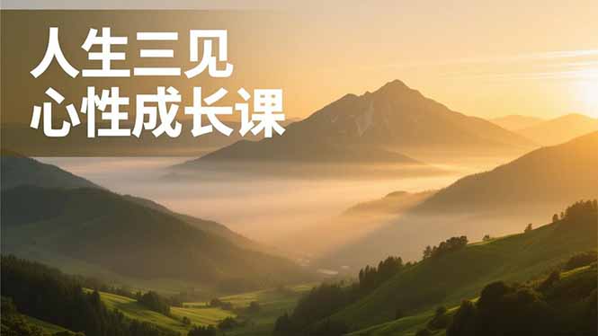 人生三见心性成长课，见天地众生自己，搞透人性安顿身心，活出清晰自我，内在富足无价-hl998