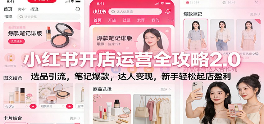 小红书开店运营全攻略2.0：选品引流，笔记爆款，达人变现，新手轻松起店盈利-hl998