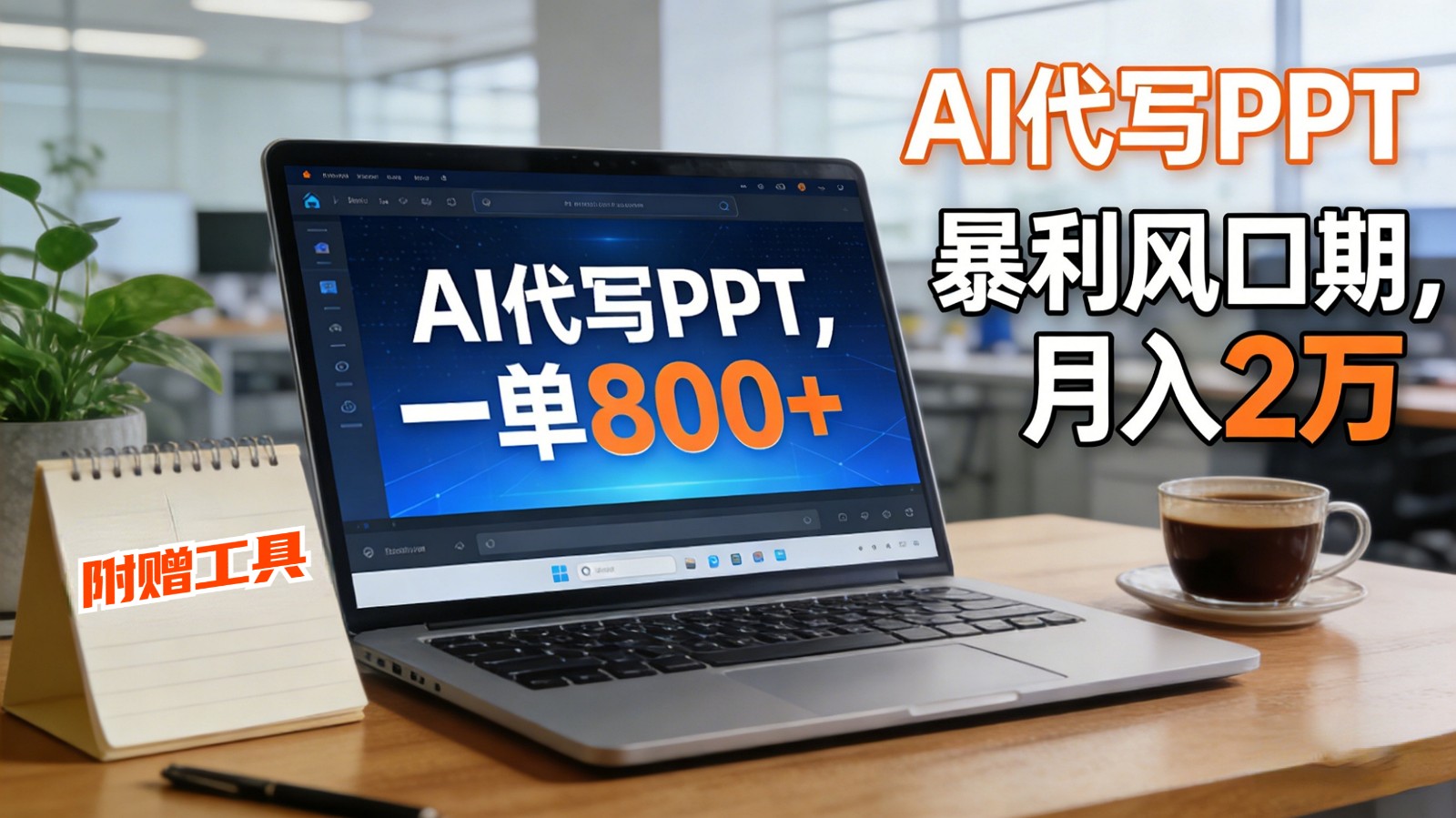 AI 代写做 PPT!一单狂赚 800+,风口期月入 2 万(工具 + 提示词直接送)-hl998
