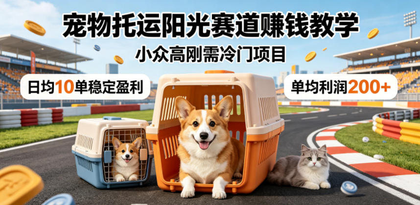 宠物托运阳光赛道賺钱教学，小众高刚需冷门项目，日均10单稳定盈利，单均利润200+-hl998