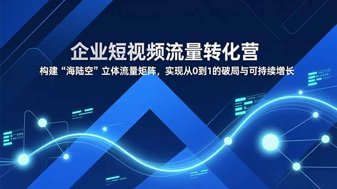 企业短视频流量转化营，构建“海陆空”立体流量矩阵，实现从0到1的破局与可持续增长-hl998
