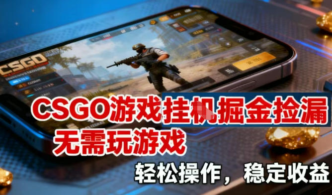CSGO游戏挂G掘金捡漏，不需要玩游戏，操作简单，收益稳定【揭秘】-hl998
