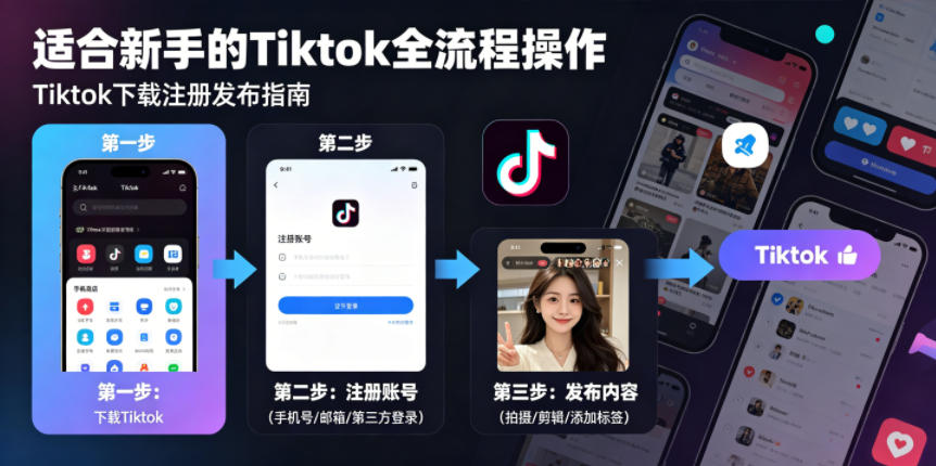 Tiktok下载注册发布，适合新手的Tiktok全流程操作-hl998