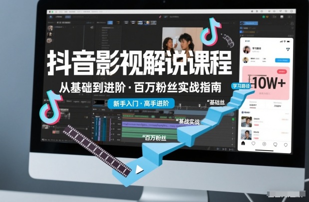 抖音百万粉丝影视解说课程，基础到进阶课，适合新手和进阶学习-hl998