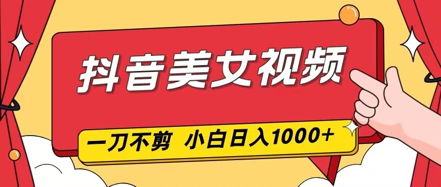 抖音美女视频，一刀不剪，两分钟一条视频，小白轻松上手，日入1000-hl998
