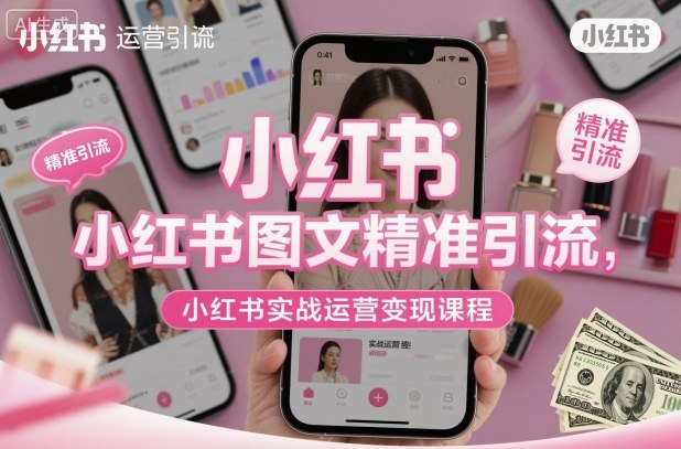 小红书图文精准引流，小红书实战运营变现课程-hl998