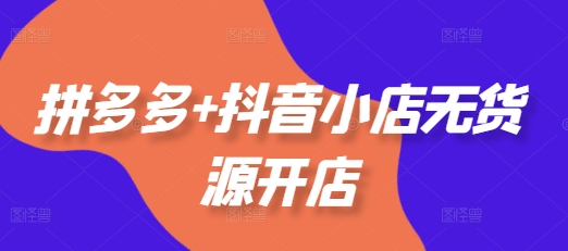 拼多多+抖音小店无货源开店，包括：选品、运营、基础、付费推广、爆款案例等(更新25年11月)-hl998