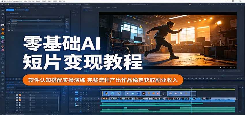 零基础AI短片变现教程：软件认知搭配实操演练，完整流程产出作品稳定获取副业收入-hl998
