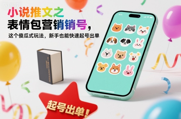 小说推文之表情包营销号，这个傻瓜式玩法，新手也能快速起号出单-hl998