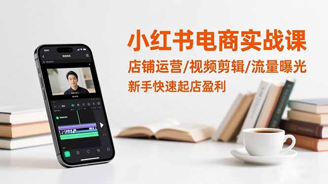小红书电商实战课：店铺运营/视频剪辑/流量曝光，新手快速起店盈利-hl998