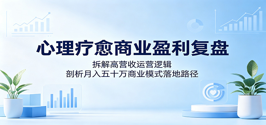 心理疗愈商业盈利复盘：拆解高营收运营逻辑，剖析月入五十万商业模式落地路径-hl998