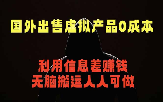 国外网站出售虚拟商品，人人可做，只需简单上传，不用引流，最简单得网赚项目-hl998