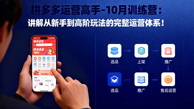 拼多多运营高手-10月训练营：讲解从新手到高阶玩法的完整运营体系！-hl998