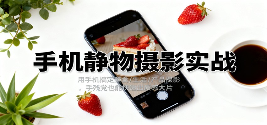 手机静物摄影实战，用手机搞定美食/生活/产品摄影，手残党也能快速出质感大片-hl998