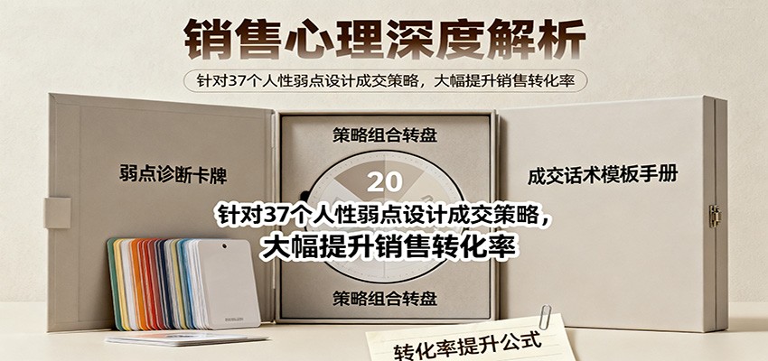 销售心理深度解析：针对37个人性弱点设计成交策略，大幅提升销售转化率！-hl998