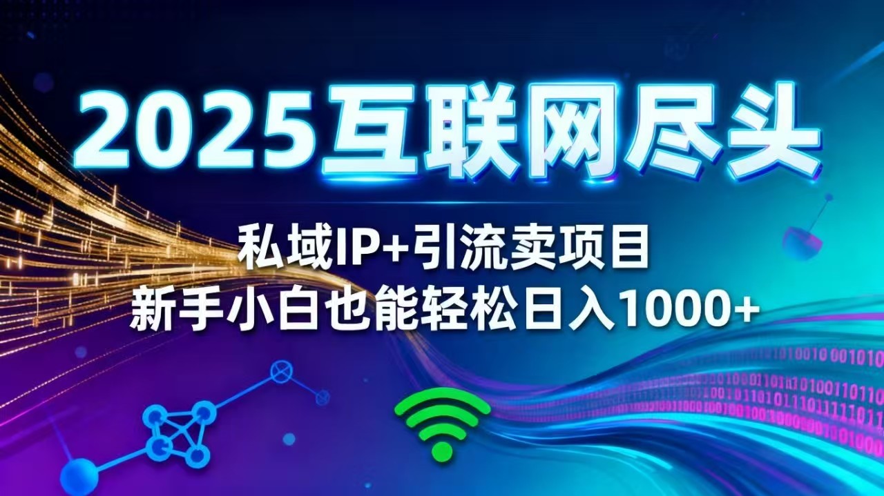 2025网创尽头王炸项目！私域 IP + 精准引流，新手小白在家躺赚日入 1000+-hl998