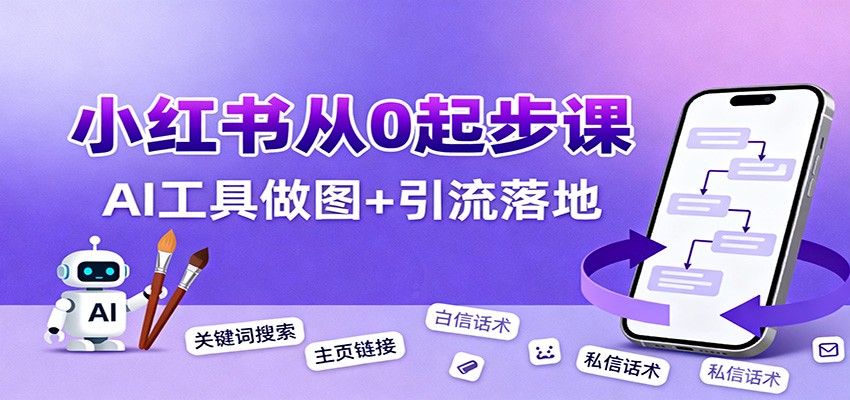 小红书引流从0起步，养号、内容发布、运营、AI工具做图，引流落地-hl998
