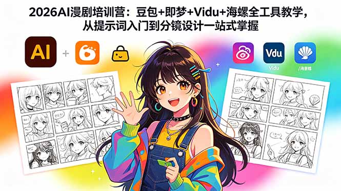 2026AI漫剧培训营：豆包+即梦+Vidu+海螺全工具教学，从提示词入门到分镜设计一站式掌握-hl998
