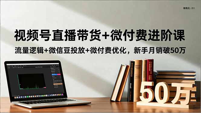 视频号直播带货+微付费进阶课：流量逻辑+微信豆投放+微付费优化，新手月销破50万-hl998