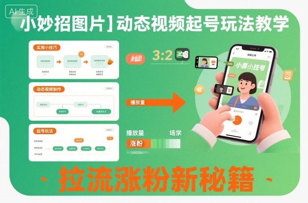 小妙招图片＋动态视频起号玩法教学，拉流涨粉新秘籍-hl998