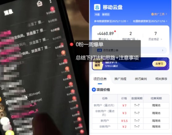 移动云盘项目,我们自己实操爆单一周4000与经验总结